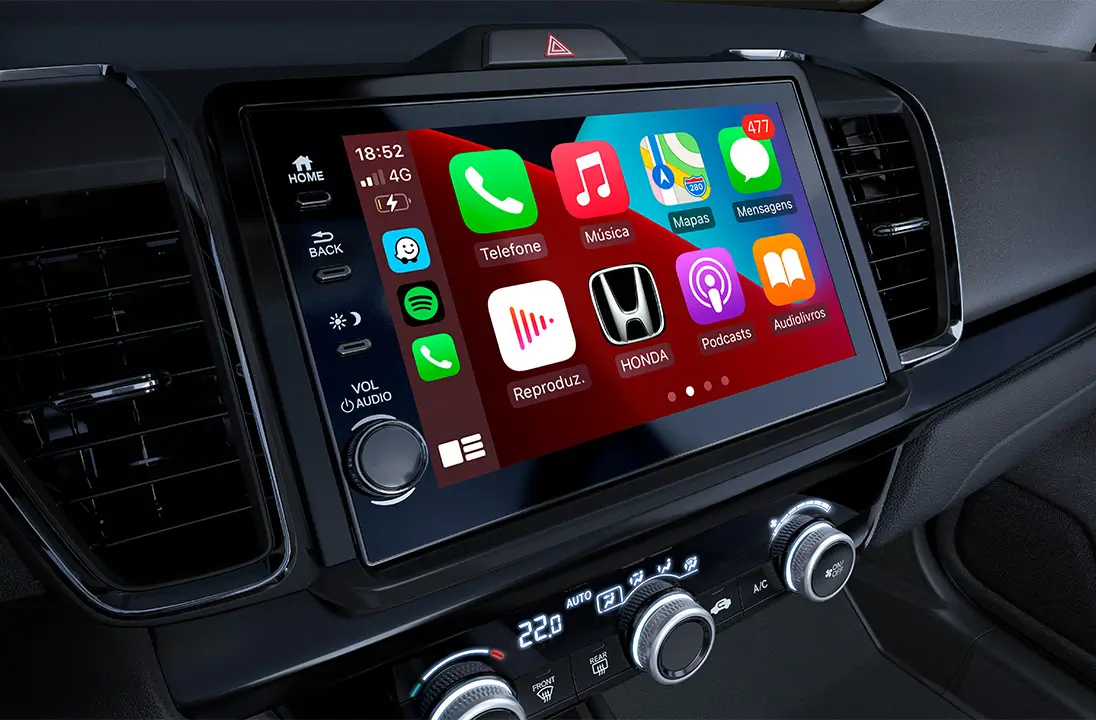 Funções do Apple CarPlay e Android Auto
